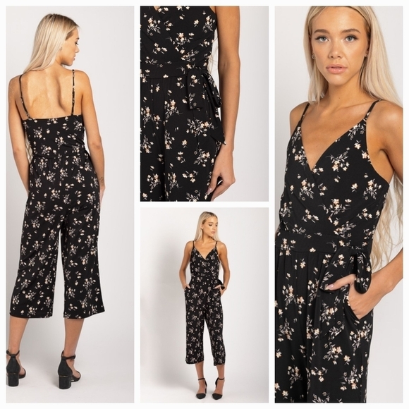 ECLIPSE Floral Spaghetti Strap Culotte Jumpsuit - Size XS - Picture 2 of 7